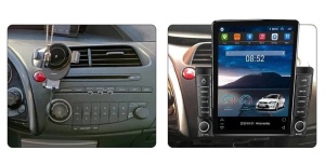 Navigatie Dedicata Honda Honda Civic Hatchback VIII 2006-2012 Ecran Vertical Tip TESLA 9.7" cu Android Radio Bluetooth Internet GPS WIFI Android Auto Carplay Wireless kit-hatchback+EDT-E708