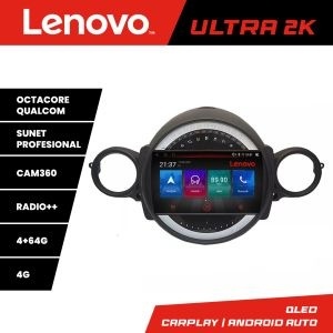 Navigatie Mini 2007-2011 8 core QLED Qualcomm 4+64 360 Android Waze USB Navigatie Internet Youtube Radio Lenovo KIT-mini-01+ULTRA-9-4+64