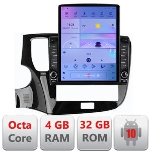 Navigatie Mitsubishi Oultander 2020- H-1230-20 ecran tip TESLA 9.7" cu Android Radio Bluetooth Internet GPS WIFI 4+32G kit-1230-20+EDT-E710
