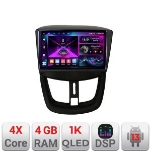 Navigatie Peugeot 207 A-PE01 4+64 InCell Display 1K Android Waze USB Navigatie Internet Youtube Radio KIT-PE01+EDT-E209-RK