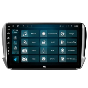 Navigatie Peugeot 208/2008 (2012+), 4GB RAM, Android, Quadcore, DSP, GPS, Wi-FI, Carplay, Android Auto, USB, Bluetooth, Waze, Touchscreen, 10.1 Inch - Img 3