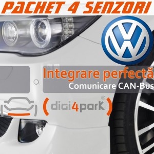 Pachet 4 senzori spate parcare originali Digi4park gama VW (CAN-Bus+Vizual)