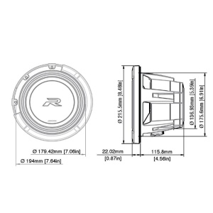 R2-W8D4 SUBWOOFER ALPINE DE 20CM (8″), 4Ω+4Ω, 1000W - Img 6