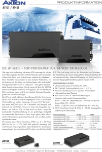 AXTON AT101 - Amplificator puternic pentru camion cu 1 canal, 24V, amplificator digital mono clasa D, amplificator de bas pentru camioane și autorulote, cu sursă de alimentare integrată de 24 volți, 1 x 230W / 400W