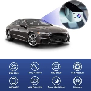 Camera DVR 4K FiTCAMX special conceput pentru Audi model C, Negru - Img 2