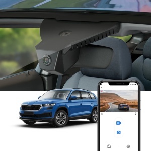 Camera DVR 4K FiTCAMX special conceput pentru Skoda Kodiaq Octavia Scala Kamiq Karoq Codek Enyaq Fabia Superb. Model 8677. Gri! - Img 3