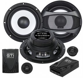 Difuzoare auto componente CRUNCH GTi 6.2C diametru difuzor : 16.5 cm diametru tweeter : 25 mm, calota din matase , magnet din neodim putere RMS: 100 W putere max: 200 W