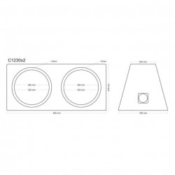 INCINTA SUBWOOFER UNIVERSALA, 2 X 300 MM, 2 X 30L - COD C1230X2