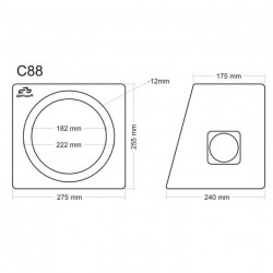 INCINTA SUBWOOFER UNIVERSALA, 200 MM, 8L - COD C88