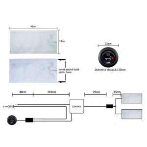 Kit Incalzire In Scaune Auto Carbon Butoane OEM 2 Pozitii Model EDOTEC EDT-IS100