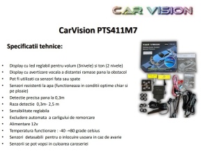 Kit senzori parcare OEM LOOK cu display LED si INELE ADAPTOARE PENTRU MONTARE UNGHIULARA PTS411M7 CarVision