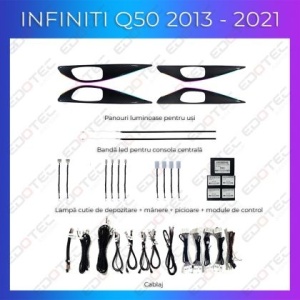 Lumini ambientale dedicate Inifnity Q50 2013-2021 set complet control telefon sau sistem original