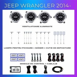 Lumini ambientale dedicate Jeep Wranger Rubicon 2014-2020 set complet control telefon sau sistem original