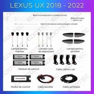 Lumini ambientale Lexus UX 2018-2022 set complet control telefon sau sistem original AMB-LX-UX-2018 - Img 2