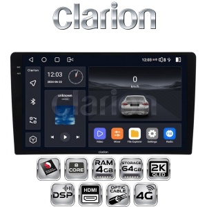 Navigatie Android 13, CLARION GL-700, 4+64GB, Ecran 2K 10.36" QLED, Procesor Octa-core, 2Ghz, Internet 4G, Bluetooth 5.1, Sunet DSP