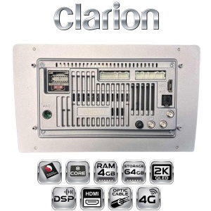 Navigatie Android 13, CLARION GL-700, 4+64GB, Ecran 2K 9.5" QLED, Procesor Octa-core, 2Ghz, Internet 4G, Bluetooth 5.1, Sunet DSP