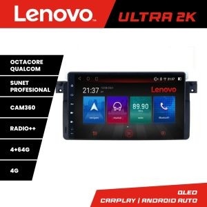 Navigatie BMW Seria 3 E46 Rover 75 Lenovo Kit-052 8 core QLED Qualcomm 4+64 360 Android Waze USB Navigatie Internet Youtube Radio KIT-052+ULTRA-9-4+64