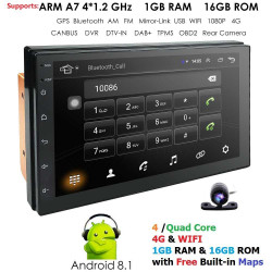 NAVIGATIE CARPAD 2DIN UNIVERSALA ANDROID 8.1 EDOTEC EDT-E200 ECRAN 7'' CAPACITIV USB INTERNET 3G DVR WAZE GPS