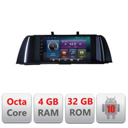 NAVIGATIE CARPAD ANDROID 10 BMW SERIA 5 F10 2010-2012 ECRAN 10" CAPACITIV INTERNET 3G WIFI PROCESOR CORTEX A9 OCTA CORE 2G RAM 32 GB 1,6 GHZ DVR CARKIT BLUETOOTH MIRROR LINK MODEL KIT-f10-cic+EDT-E409