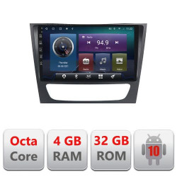 NAVIGATIE CARPAD ANDROID 10 DEDICATA MERCEDES CLASA E W211 2002-2008, CLS W219 2005-2010 ECRAN 9" CAPACITIV INTERNET 3G WIFI PROCESOR CORTEX A9 OCTA CORE 4G RAM 32GB 1,6 GHZ DVR CARKIT BLUETOOTH MIRROR LINK MODEL KIT-090+EDT-E409
