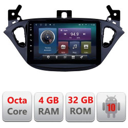 NAVIGATIE CARPAD ANDROID 10 DEDICATA OPEL CORSA E 2013-2016 ECRAN 9" CAPACITIV INTERNET 3G WIFI PROCESOR OCTA CORE 4GB RAM 32GB 1,6 GHZ DVR CARKIT BLUETOOTH MIRROR LINK MODEL KIT-corsa+EDT-E409