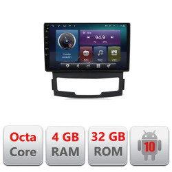 NAVIGATIE CARPAD ANDROID 10 DEDICATA SSANGYONG KORANDO 2011-2013 ECRAN 9" CAPACITIV INTERNET 3G WIFI PROCESOR OCTA CORE 4GB RAM 32GB 1,6 GHZ DVR CARKIT BLUETOOTH MIRROR LINK MODEL KIT-159+EDT-E409