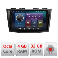 NAVIGATIE CARPAD ANDROID 10 DEDICATA SUZUKI SWIFT 2010-2017 ECRAN 9" CAPACITIV INTERNET 3G WIFI PROCESOR CORTEX A9 OCTA CORE 2G RAM 32GB 1,6 GHZ DVR CARKIT BLUETOOTH MIRROR LINK MODEL KIT-179+EDT-E409