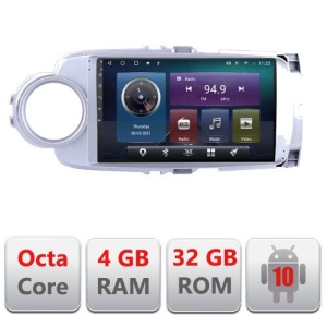 NAVIGATIE CARPAD ANDROID 10 DEDICATA TOYOTA YARIS 2010-2018 ECRAN 9" CAPACITIV INTERNET 3G WIFI PROCESOR CORTEX A9 OCTA CORE 4G RAM 32GB 1,6 GHZ DVR CARKIT BLUETOOTH MIRROR LINK MODEL KIT-YARIS10+EDT-E409