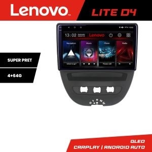 Navigatie Citroen C1 Peugeot 107 Toyota Aygo 2005-2014 Android radio gps internet 4+64 Lenovo KIT-C1+LITE-D4-10-4+64