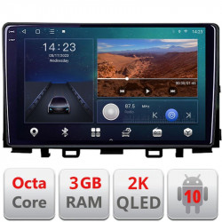 Navigatie Dedicata Kia Stonic Rio 2017-2023 Android Ecran 2K QLED Octa Core 3+32GB Carplay Android Auto Wireless SIM 4G KIT-stonic+EDT-E309V3-2K