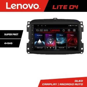 Navigatie Fiat 500 2015-2021 Lenovo Kit-500new 4+64 GB Android Waze USB Navigatie Internet Youtube Radio KIT-500new+LITE-D4-10-4+64