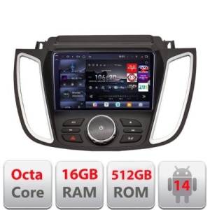 Navigatie Ford Kuga 2015-2020 SYNC2 si SYNC3 8 core QLED 2K 16+512 360 Android Waze USB Navigatie Internet Youtube Radio Edotec KIT-kuga+EDT-E809-2K