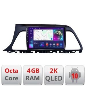 Navigatie Hyundai Sonata Nou C-417 Android Octa Core Ecran 2K QLED GPS 4G 4+32GB 360 KIT-417+EDT-E409-2K