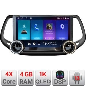 Navigatie JEEP COMPASS 2017 Manual Kit-732 Edotec 4+64 10.5 inch Incell 1K android Wifi 5Ghz gps internet KIT-732+EDT-E211-RK+KIT-10-9