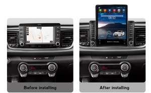 Navigatie dedicata Edonav Kia Stonic Rio 2017-2023 Ecran Tesla 9.7" QLED Octacore 4Gb RAM 32Gb Hdd 4G Qled DSP GPS Carplay KIT-stonic+EDT-E709