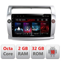 NAVIGAȚIE LENOVO ANDROID 10 DEDICATĂ CITROEN C4 2005-2010 ECRAN CAPACITIV OCTACORE 2GB RAM 32 GB ROM DVR CARKIT BLUETOOTH MIRROR LINK MODEL LENOVO KIT-088+EDT-E509