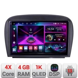 Navigatie Mercedes SL W230 2004-2011 A-W230 4+64 InCell Display 1K Android Waze USB Navigatie Internet Youtube Radio KIT-w230+EDT-E209-RK