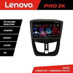 Navigatie Peugeot 207 Lenovo Kit-PE01 8 core QLED 2K 4+64 360 Android Waze USB Navigatie Internet Youtube Radio KIT-PE01+PRO-2K-9-4+64