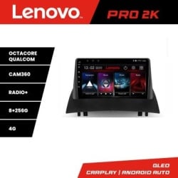 Navigatie Renault Megane 2 Lenovo Kit-098 8 core QLED 2K 8+256 360 Android Waze USB Navigatie Internet Youtube Radio KIT-098+PRO-2K-9-8+256