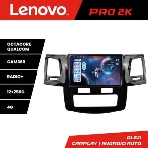 Navigatie Toyota Hilux 2008-2014 Lenovo Kit-143 8 core QLED 2K 12+256 360 Android Waze USB Navigatie Internet Youtube Radio KIT-143+PRO-2K-9-12+256