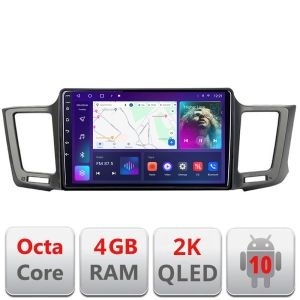 Navigatie TOYOTA RAV 4 2013-2018 Android Octa Core Ecran 2K QLED GPS 4G 4+32GB 360 KIT-247+EDT-E409-2K