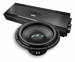 PACHET SUBWOOFER AUTO DEAF BONCE DB SA 255 D1 + AMPLIFICATOR AURA VENOM D2000.1