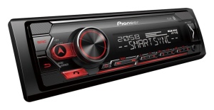 Radio MP3 auto Pioneer MVH-S420BT, 1DIN, Bluetooth, Spotify, 4x50W, USB, compatibil cu dispozitive Apple/Android, taste Rosu, display Alb - Img 1