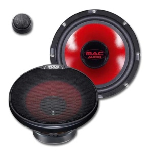 Set difuzoare componente, MAC Audio, APM FIRE 2.16, cu bas de 16,5 cm, 260W, Negru/Rosu