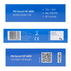 Statie radio CB PNI Escort HP 6800 ASQ, 12/24 V, MP3 player, mufa USB, 4W, AM-FM, mufa de bricheta inclusa - Img 5