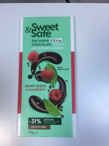 THE SUPER STEVIA CHOCOLATE - FARA ZAHAR ; DARK CHOCOLATE 90 gr