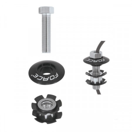 Capac si floare Force BMX cu gaura conducta 1.1/8 negre