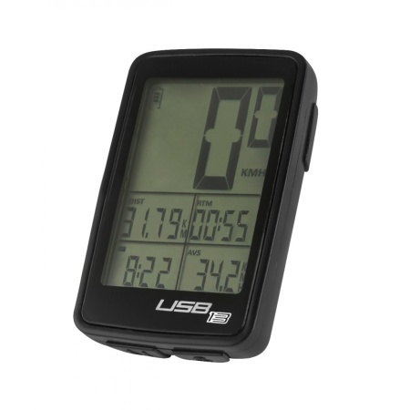Ciclocomputer Force USB 13F fara fir negru
