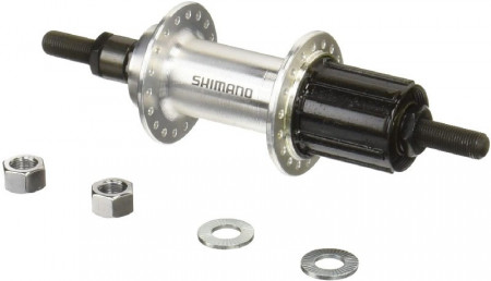 BUTUC SPATE SHIMANO TOURNEY FH-TX5008-NT 36H 8/9 VIT. OLD 135MM AX 185MM ARGINTIU AMBALAT IND.