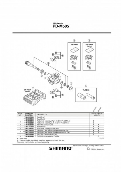 CAPAC PEDALE SHIMANO PD-M505 ARGINTIU